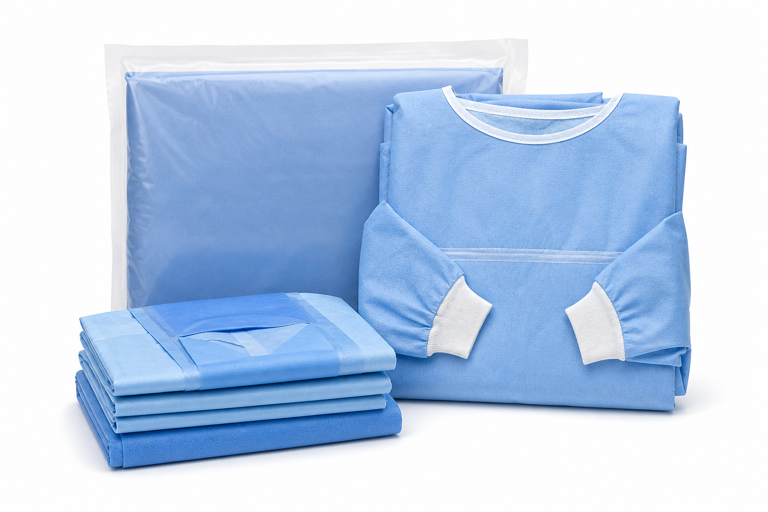 Sterile Fenestrated Drapes and Reinforced Surgical Gowns
